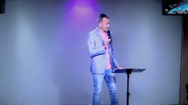 Todd Hardaway preaches at Rock Family Church